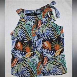 A Love Story Women's Sleeveless Blouse Tropical Floral Tank Top Size 1XL